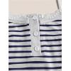 image:imageSOLY HUX Womens Striped Lace Trim Cami Crop Top Button Front Spaghetti Strap Y2k TopsDark Blue Striped