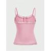image:imageSOLY HUX Womens Striped Lace Trim Cami Crop Top Button Front Spaghetti Strap Y2k TopsPlain Pink
