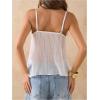 image:imageSOLY HUX Womens Summer Lace Cami Tops Deep V Neck Spaghetti Strap Sheer Peplum Camisole TopPure White