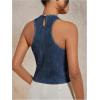 image:imageSOLY HUX Womens Summer Tank Tops Mock Neck Sleeveless Asymmetrical Hem Casual Going Out TopPlain Blue