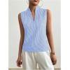 image:imageSOLY HUX Womens Work Outfits V Neck Sleeveless Blouses Summer Casual Tank Tops Business Office Dressy Striped ShirtsBlue Gingham
