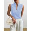 image:imageSOLY HUX Womens Work Outfits V Neck Sleeveless Blouses Summer Casual Tank Tops Business Office Dressy Striped ShirtsBlue Gingham