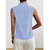 image:imageSOLY HUX Womens Work Outfits V Neck Sleeveless Blouses Summer Casual Tank Tops Business Office Dressy Striped ShirtsBlue Gingham