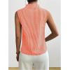 image:imageSOLY HUX Womens Work Outfits V Neck Sleeveless Blouses Summer Casual Tank Tops Business Office Dressy Striped ShirtsOrange Gingham