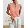 image:imageSOLY HUX Womens Work Outfits V Neck Sleeveless Blouses Summer Casual Tank Tops Business Office Dressy Striped ShirtsOrange Gingham