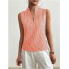 image:imageSOLY HUX Womens Work Outfits V Neck Sleeveless Blouses Summer Casual Tank Tops Business Office Dressy Striped ShirtsOrange Gingham