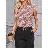 image:imageSOLY HUX Womens Work Outfits V Neck Sleeveless Blouses Summer Casual Tank Tops Business Office Dressy Striped ShirtsPlain Brown Floral