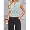 image:imageSOLY HUX Womens Work Outfits V Neck Sleeveless Blouses Summer Casual Tank Tops Business Office Dressy Striped ShirtsPlain Green Floral