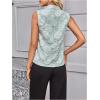 image:imageSOLY HUX Womens Work Outfits V Neck Sleeveless Blouses Summer Casual Tank Tops Business Office Dressy Striped ShirtsPlain Green Floral