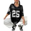 image:imageSOLY HUX Womens Y2k Baggy TShirts V Neck Half Sleeve Sportswear Tees Jersey Top StreetwearBlack Letter