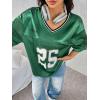 image:imageSOLY HUX Womens Y2k Baggy TShirts V Neck Half Sleeve Sportswear Tees Jersey Top StreetwearDark Green