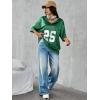 image:imageSOLY HUX Womens Y2k Baggy TShirts V Neck Half Sleeve Sportswear Tees Jersey Top StreetwearDark Green
