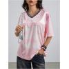 image:imageSOLY HUX Womens Y2k Baggy TShirts V Neck Half Sleeve Sportswear Tees Jersey Top StreetwearLight Pink