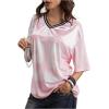 image:imageSOLY HUX Womens Y2k Baggy TShirts V Neck Half Sleeve Sportswear Tees Jersey Top StreetwearLight Pink