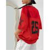 image:imageSOLY HUX Womens Y2k Baggy TShirts V Neck Half Sleeve Sportswear Tees Jersey Top StreetwearRed Number
