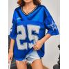 image:imageSOLY HUX Womens Y2k Baggy TShirts V Neck Half Sleeve Sportswear Tees Jersey Top StreetwearRoyal Blue