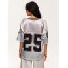 image:imageSOLY HUX Womens Y2k Baggy TShirts V Neck Half Sleeve Sportswear Tees Jersey Top StreetwearSilver Letter