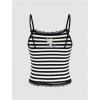 image:imageSOLY HUX Womens Y2k Lace Striped Cami Crop Tops Spaghetti Strap Cat Embroidery CamisoleBlack and White Striped