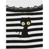image:imageSOLY HUX Womens Y2k Lace Striped Cami Crop Tops Spaghetti Strap Cat Embroidery CamisoleBlack and White Striped