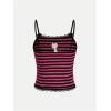 image:imageSOLY HUX Womens Y2k Lace Striped Cami Crop Tops Spaghetti Strap Cat Embroidery CamisolePink Cat