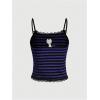 image:imageSOLY HUX Womens Y2k Lace Striped Cami Crop Tops Spaghetti Strap Cat Embroidery CamisolePurple Cat
