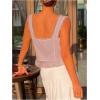 image:imageSOLY HUX Womens Y2k Lace Trim Open Tie Front Tank Top V Neck Sleeveless TopsPure Pink