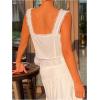 image:imageSOLY HUX Womens Y2k Lace Trim Open Tie Front Tank Top V Neck Sleeveless TopsPure White