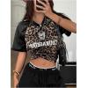image:imageSOLY HUX Womens Y2k Leopard Number Graphic Oversized Tops Football Jersey Shirts StreetwearBlack Multi