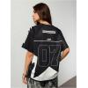 image:imageSOLY HUX Womens Y2k Leopard Number Graphic Oversized Tops Football Jersey Shirts StreetwearBlack Number