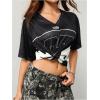 image:imageSOLY HUX Womens Y2k Leopard Number Graphic Oversized Tops Football Jersey Shirts StreetwearBlack Number