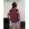 image:imageSOLY HUX Womens Y2k Leopard Number Graphic Oversized Tops Football Jersey Shirts StreetwearBurgundy 01