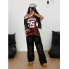 image:imageSOLY HUX Womens Y2k Leopard Number Graphic Oversized Tops Football Jersey Shirts StreetwearBurgundy Number