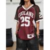 image:imageSOLY HUX Womens Y2k Leopard Number Graphic Oversized Tops Football Jersey Shirts StreetwearBurgundy Number