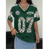 image:imageSOLY HUX Womens Y2k Leopard Number Graphic Oversized Tops Football Jersey Shirts StreetwearGreen Graphic