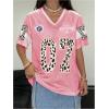 image:imageSOLY HUX Womens Y2k Leopard Number Graphic Oversized Tops Football Jersey Shirts StreetwearLight Pink