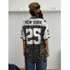 image:imageSOLY HUX Womens Y2k Leopard Number Graphic Oversized Tops Football Jersey Shirts StreetwearMulti Leopard