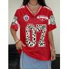 image:imageSOLY HUX Womens Y2k Leopard Number Graphic Oversized Tops Football Jersey Shirts StreetwearRed 01