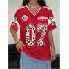 image:imageSOLY HUX Womens Y2k Leopard Number Graphic Oversized Tops Football Jersey Shirts StreetwearRed Graphic