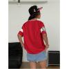 image:imageSOLY HUX Womens Y2k Leopard Number Graphic Oversized Tops Football Jersey Shirts StreetwearRed Graphic