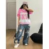 image:imageSOLY HUX Womens Y2k Leopard Number Graphic Oversized Tops Football Jersey Shirts StreetwearWhite Pink