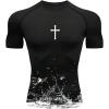 image:imageSOLY HUX Workout Shirts for Men Gothic Graphic Tees Short Sleeve Athletic T Shirt Running Gym TopsBlack Cross