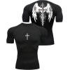 image:imageSOLY HUX Workout Shirts for Men Gothic Graphic Tees Short Sleeve Athletic T Shirt Running Gym TopsBlack Cross