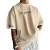 image:imageSOLY HUX Mens Summer Letter Graphic Tees Casual Short Sleeve Crew Neck T ShirtsApricot Letter