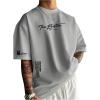 image:imageSOLY HUX Mens Summer Letter Graphic Tees Casual Short Sleeve Crew Neck T ShirtsLight Grey Letter