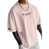 image:imageSOLY HUX Mens Summer Letter Graphic Tees Casual Short Sleeve Crew Neck T ShirtsPink Letter