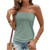 image:imageSOLY HUX Womens Strapless Bandeau Tank Top Casual Summer Sleeveless Eyelet Tube TopsMint Green