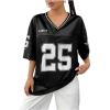 image:imageSOLY HUX Womens Y2k Baggy TShirts V Neck Half Sleeve Sportswear Tees Jersey Top StreetwearBlack Letter