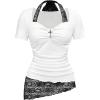 image:imageSOLY HUX Womens Y2k Grunge Goth T Shirts Short Sleeve Lace Halter Tee Tops Fairy Festival Rave OutfitsBlack and White