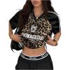 image:imageSOLY HUX Womens Y2k Leopard Number Graphic Oversized Tops Football Jersey Shirts StreetwearBlack Multi