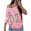 image:imageSOLY HUX Womens Y2k Leopard Number Graphic Oversized Tops Football Jersey Shirts StreetwearLight Pink